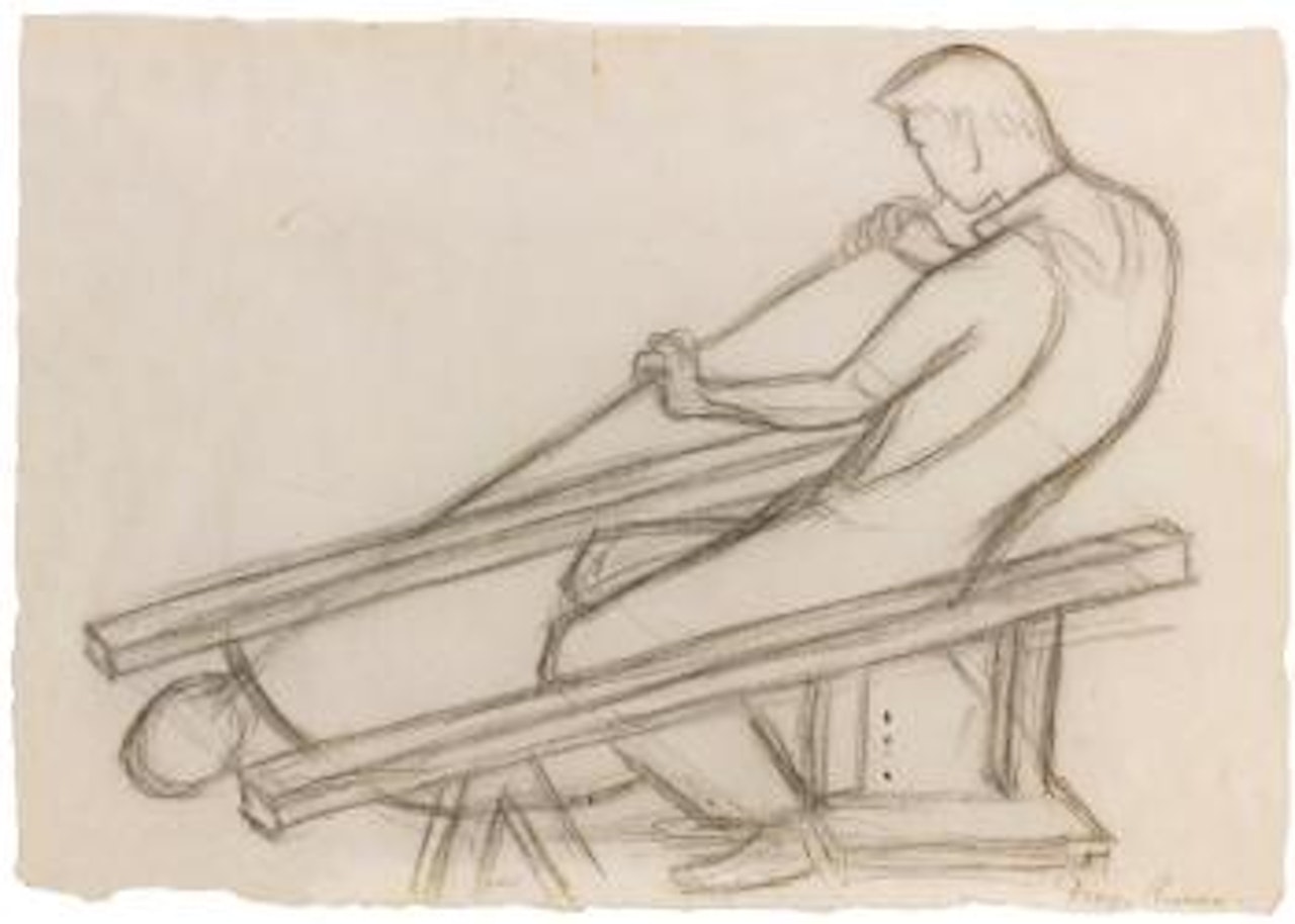 Soplador Del Vidrio Sentado by Diego Rivera