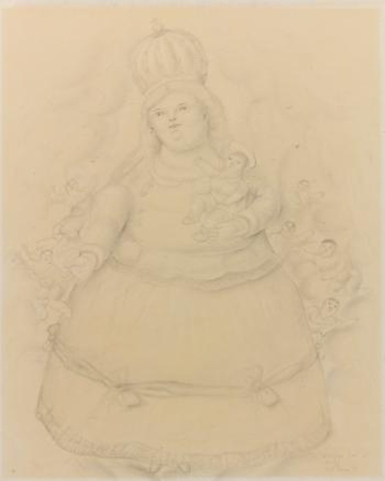 Virgen Con El Niño by Fernando Botero