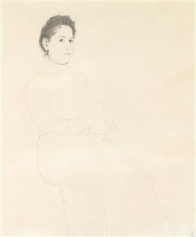 Portrait of a seated woman by Egon Schiele