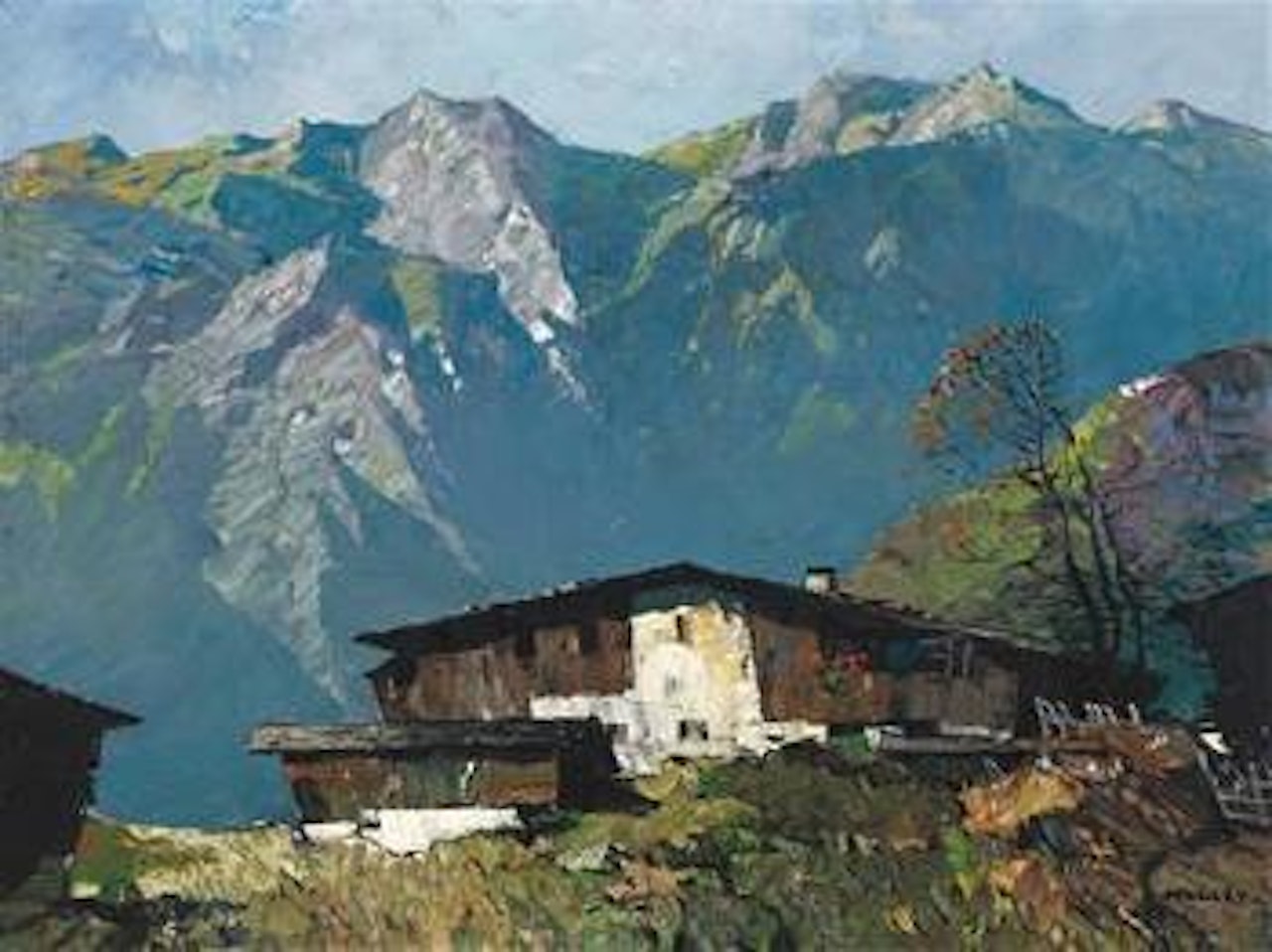 Homestead in the mountains by Oskar Mulley