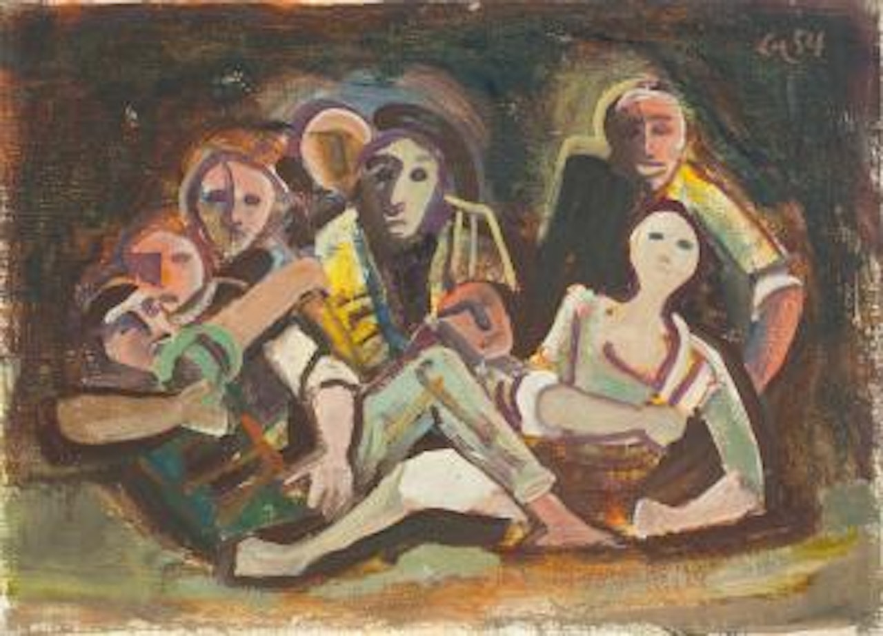 Frau Mit Sieben Männern by Karl Hofer