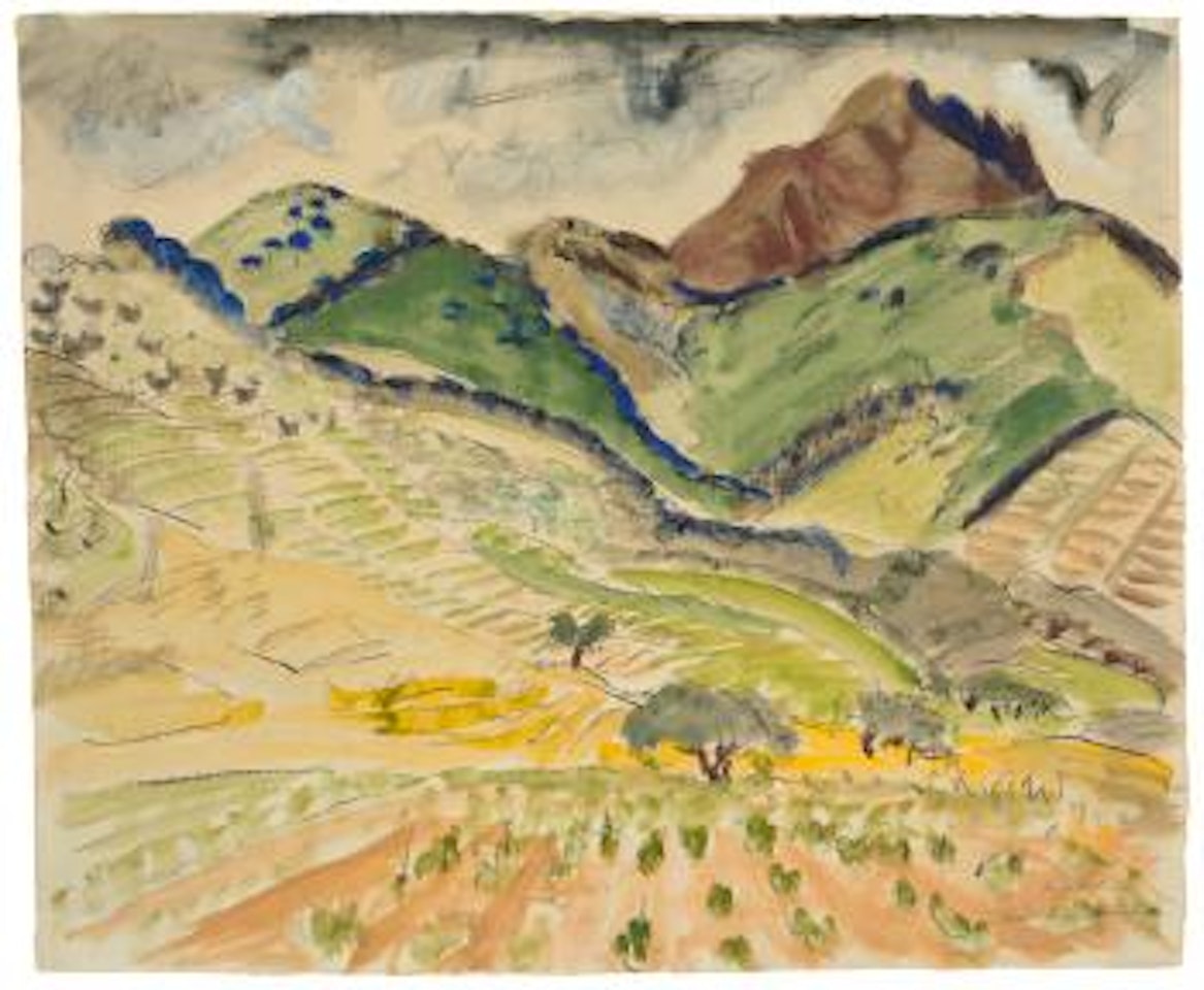 Hügelige Landschaft by Erich Heckel