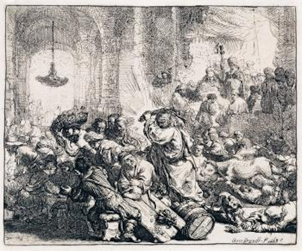Christ Driving the Money Changers from the Temple by Attributed to Rembrandt Harmensz van Rijn