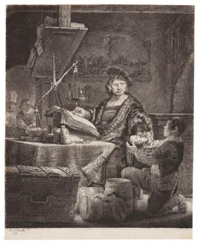 Jan Uytenbogaert, genannt der Goldwäger by Attributed to Rembrandt Harmensz van Rijn