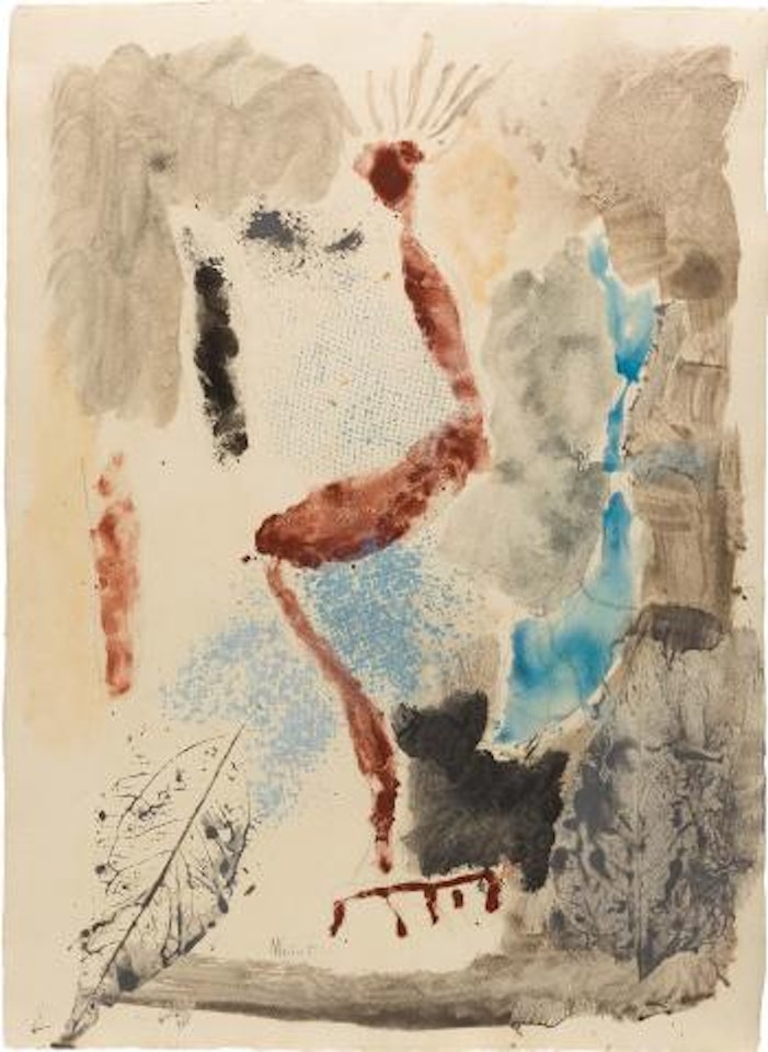 Blätter und Figur by Max Weiler