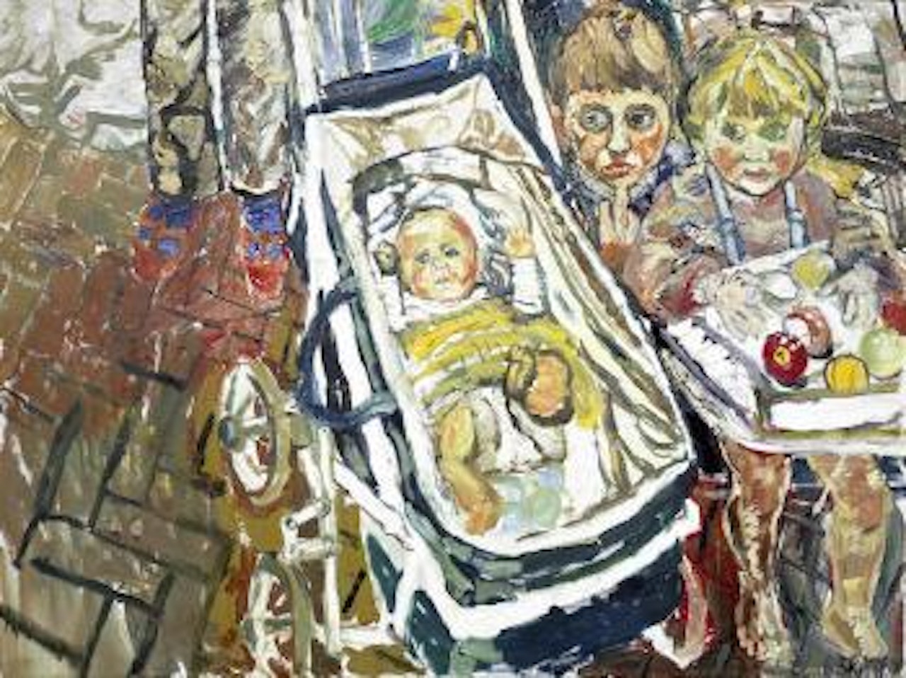 Watching over baby by John Bratby