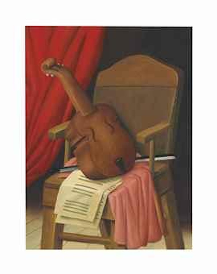 Violin on a Chair by Fernando Botero