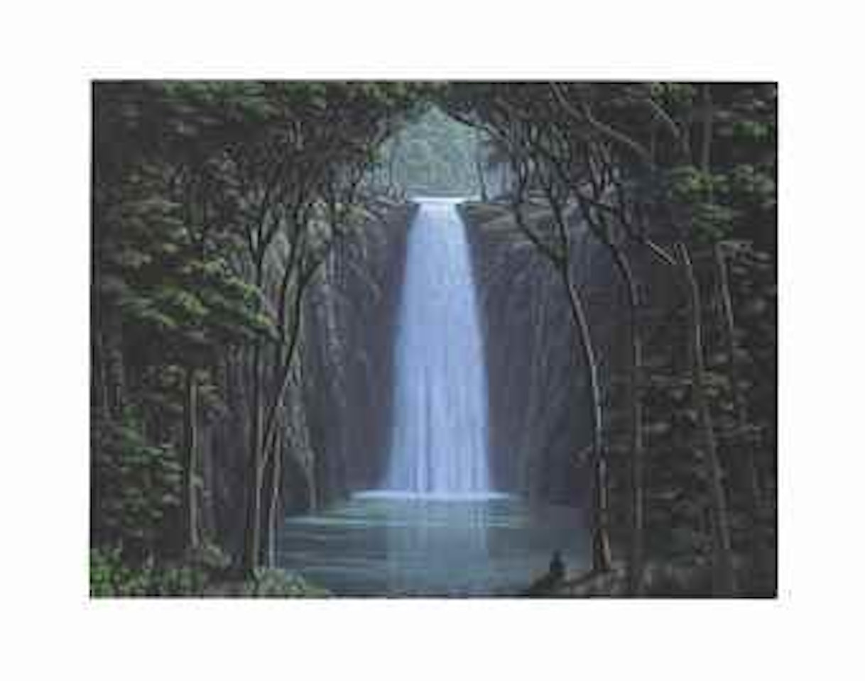 Cascada con dos contempladores by Tomas Sanchez