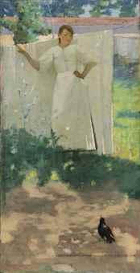 The Maid was in the Garden Hanging out the Clothes by John Lavery