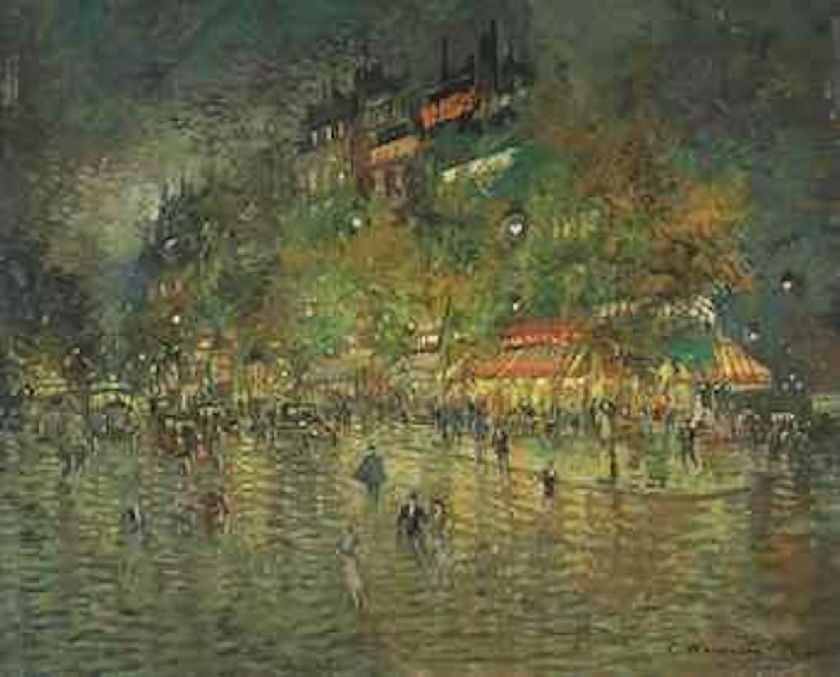 Les Grands Boulevards, Paris la nuit by Konstantin Alekseevich Korovin