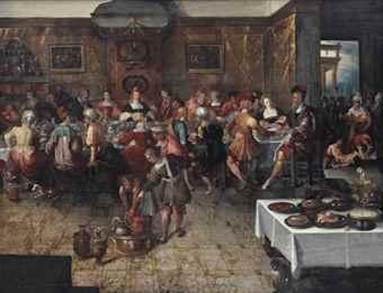 The parable of the royal wedding feast (Matthew 22: 11-13) by Frans Francken II