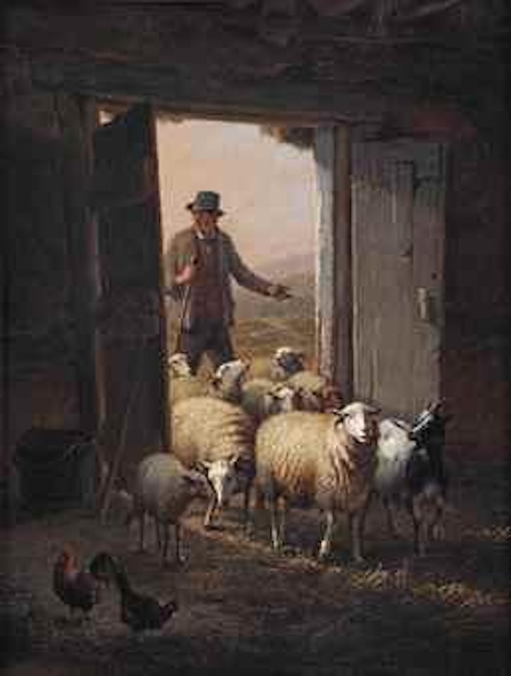 The returning shepherd by Eugène Joseph Verboeckhoven