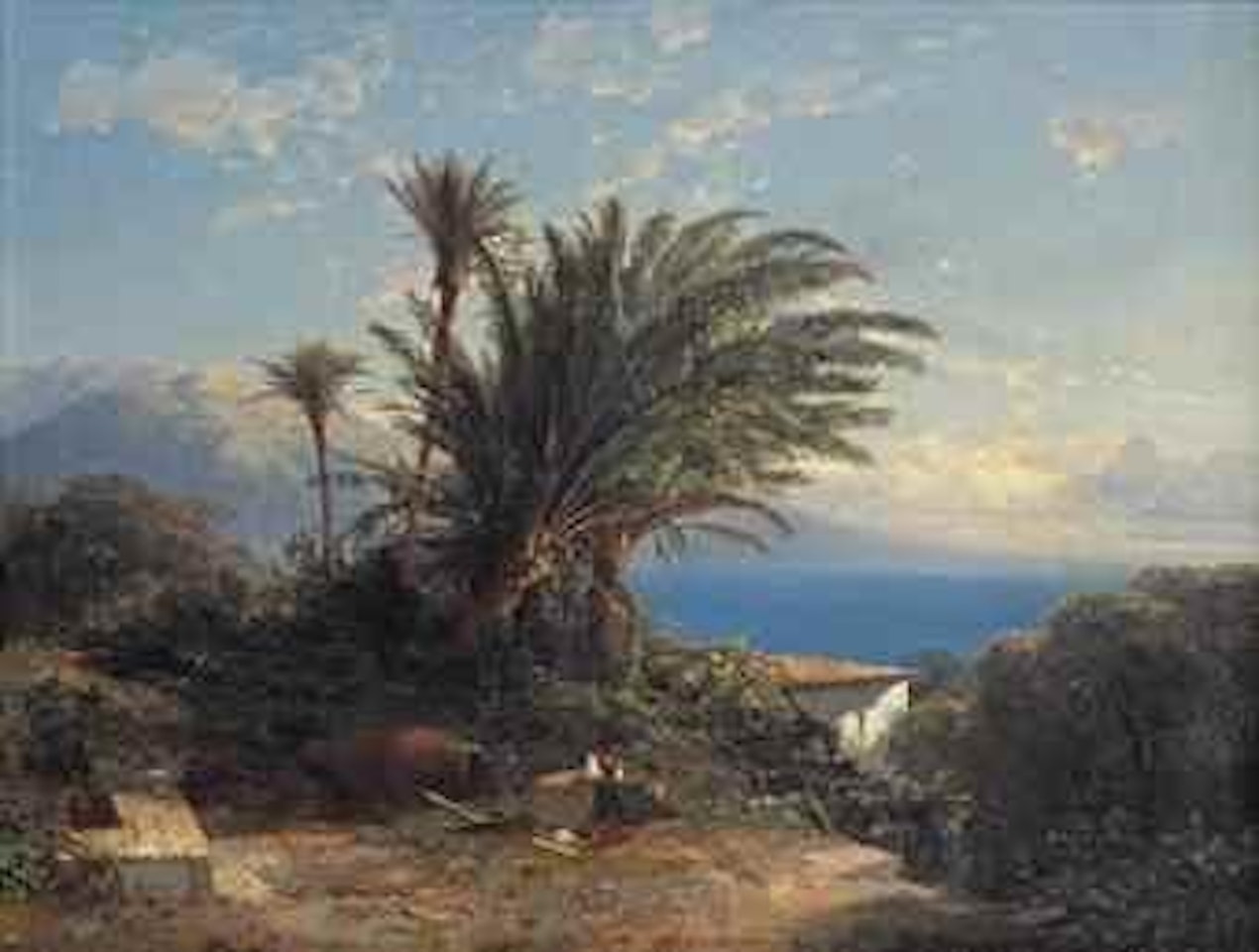 Palmtrees at the Riviera, France by Alexandre Calame