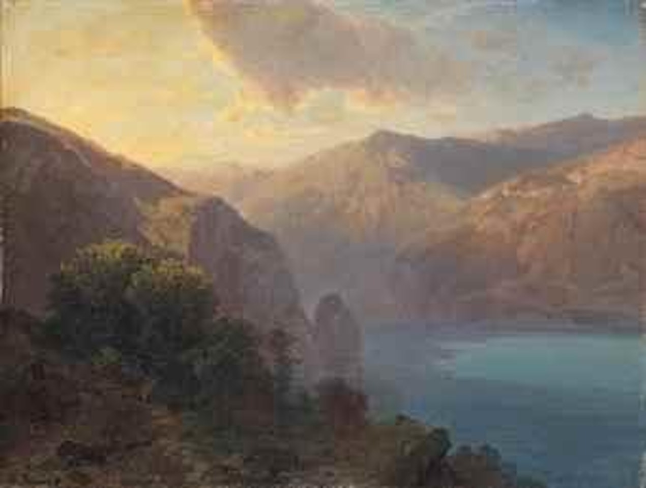 Près de Seelisberg: a view of Lac de Lucerne seen from the Seelisberg, Switzerland by Alexandre Calame