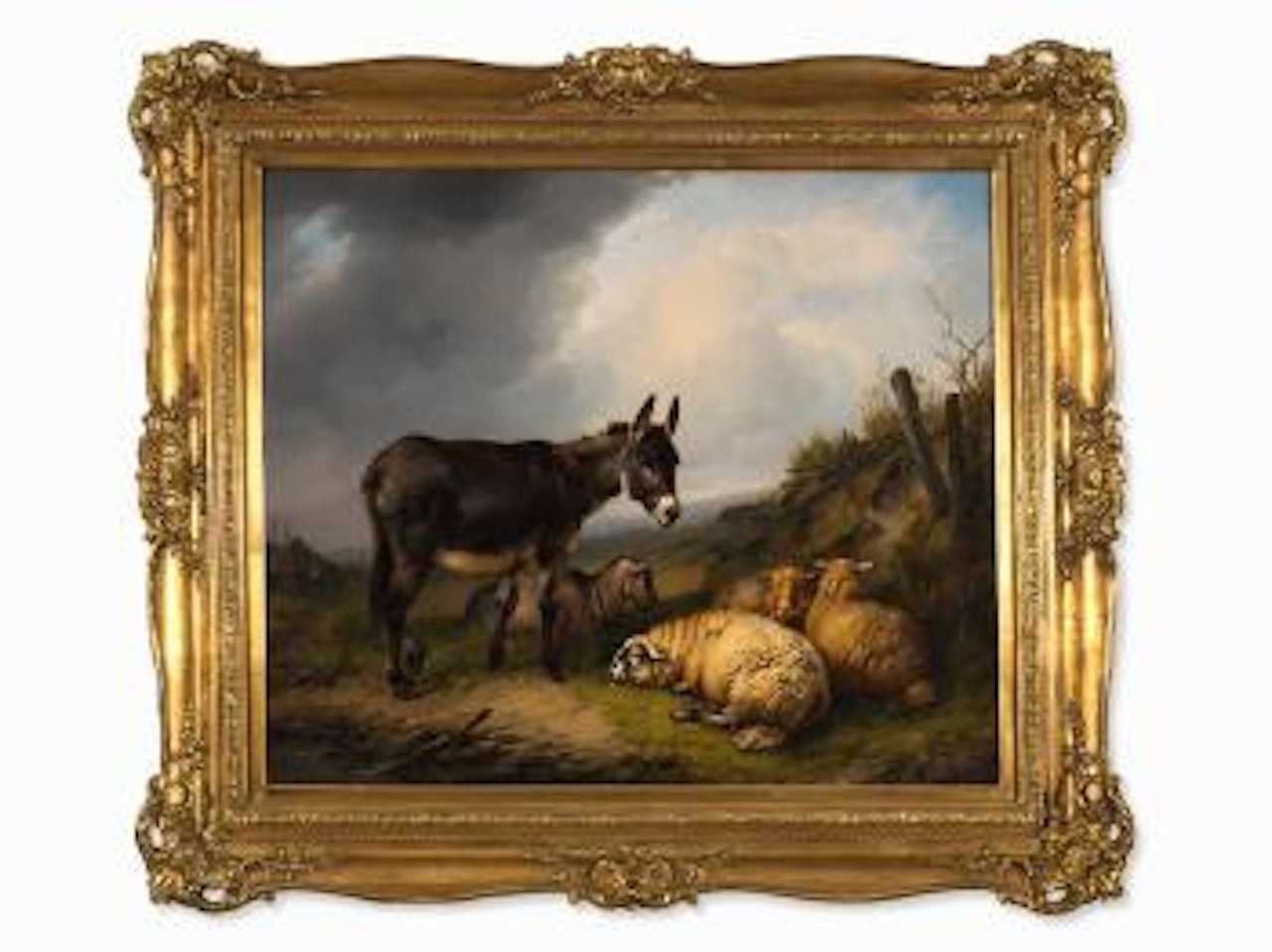 Donkey with Sheep by Eugène Joseph Verboeckhoven
