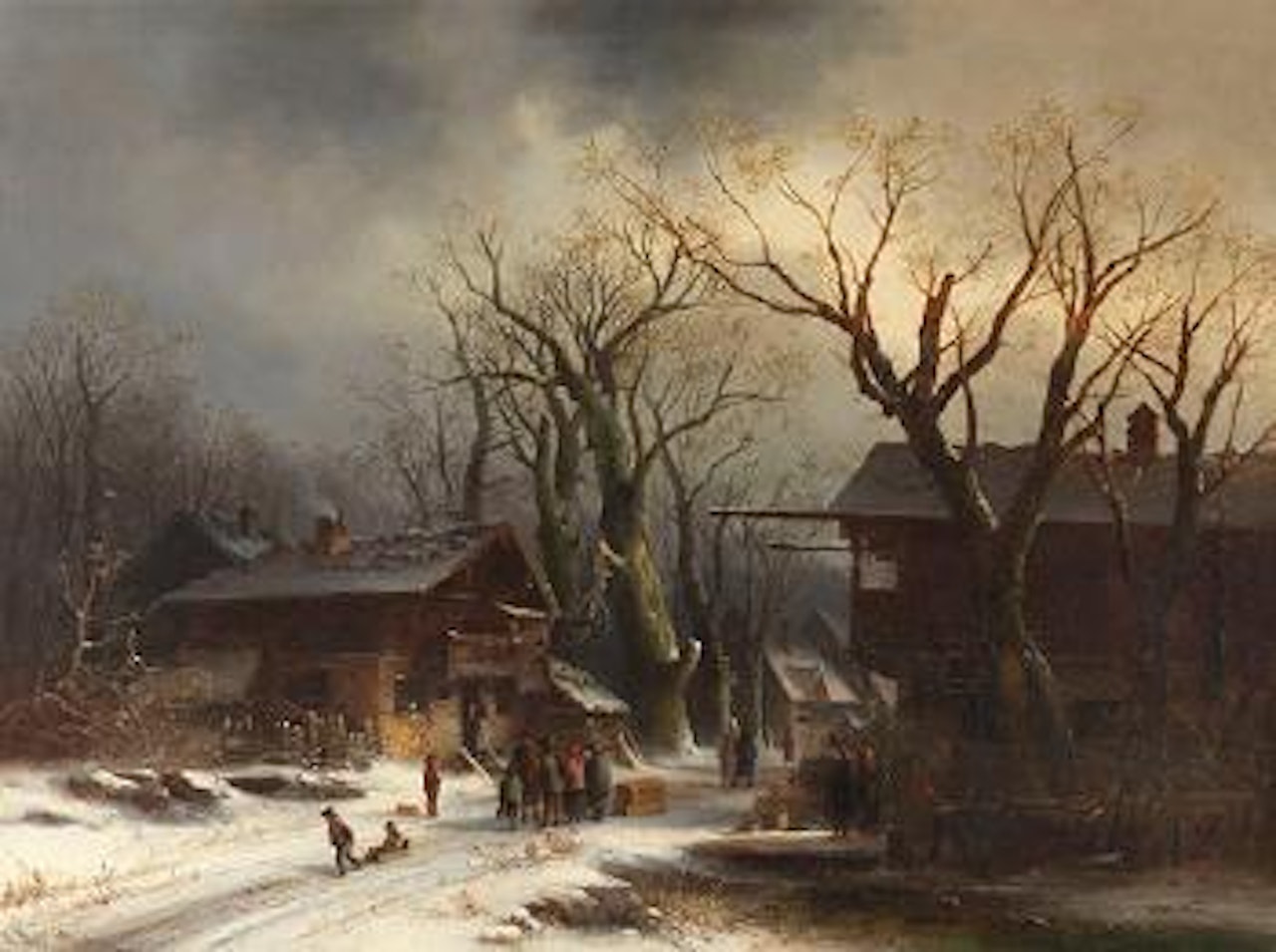 Verschneites Dorf by Anton Doll