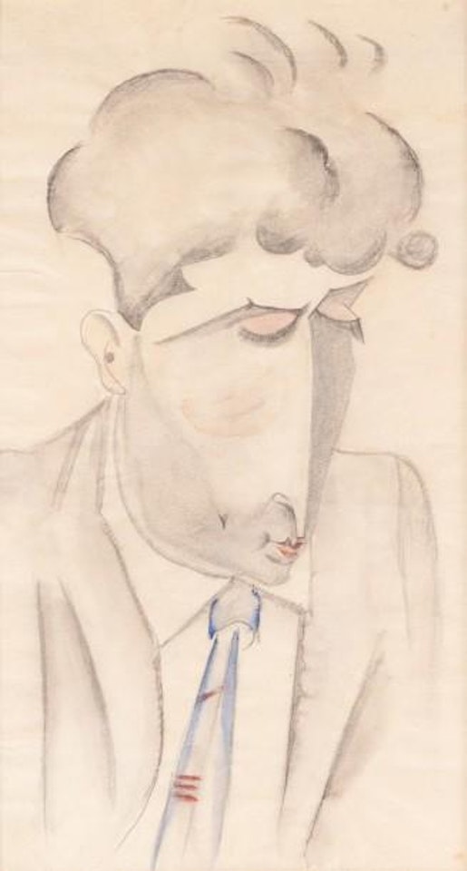 Portrait d'homme (présumé Jean Cocteau) by Leonard Tsuguharu Foujita