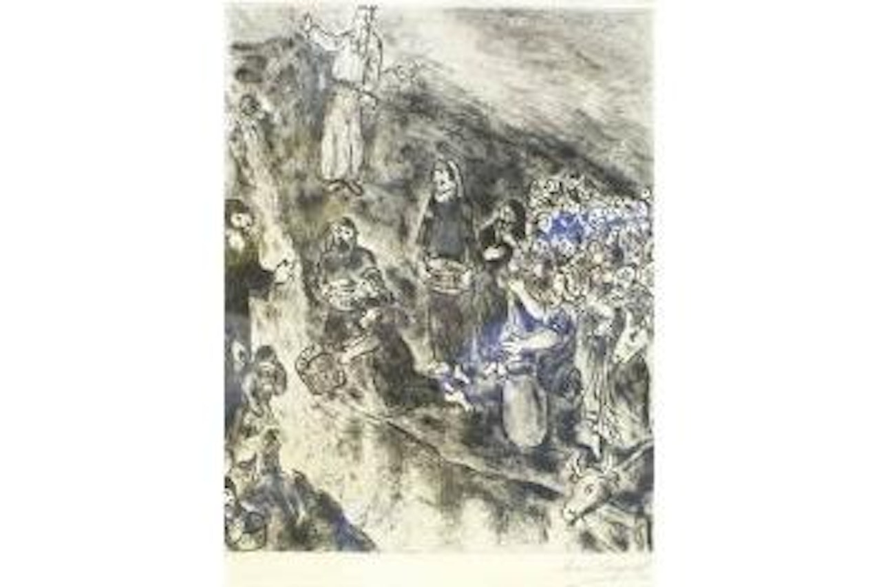 Moïse fait jallir l'eau du rocher (Mosese schlägt Wasser aus dem Felsen) by Marc Chagall