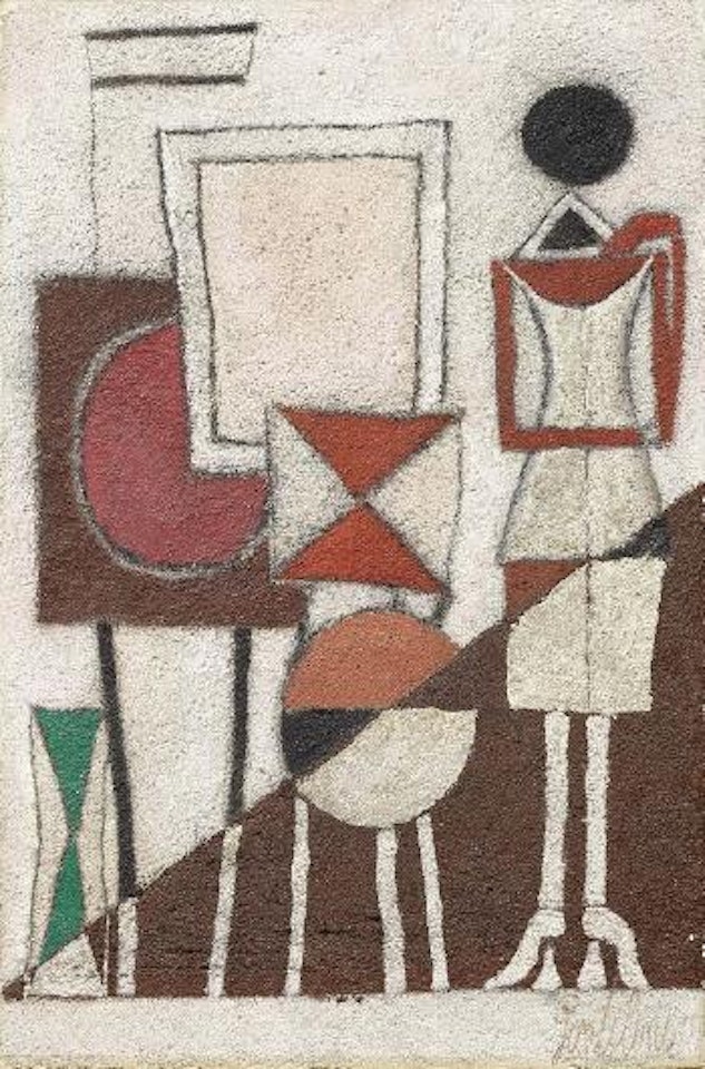 Figura con tavolo by Franco Gentilini