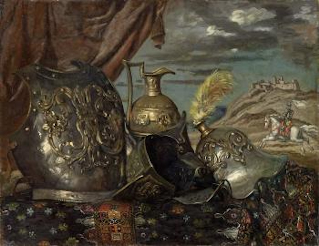 Corazze con cavaliere (natura morta ariostesca) by Giorgio de Chirico