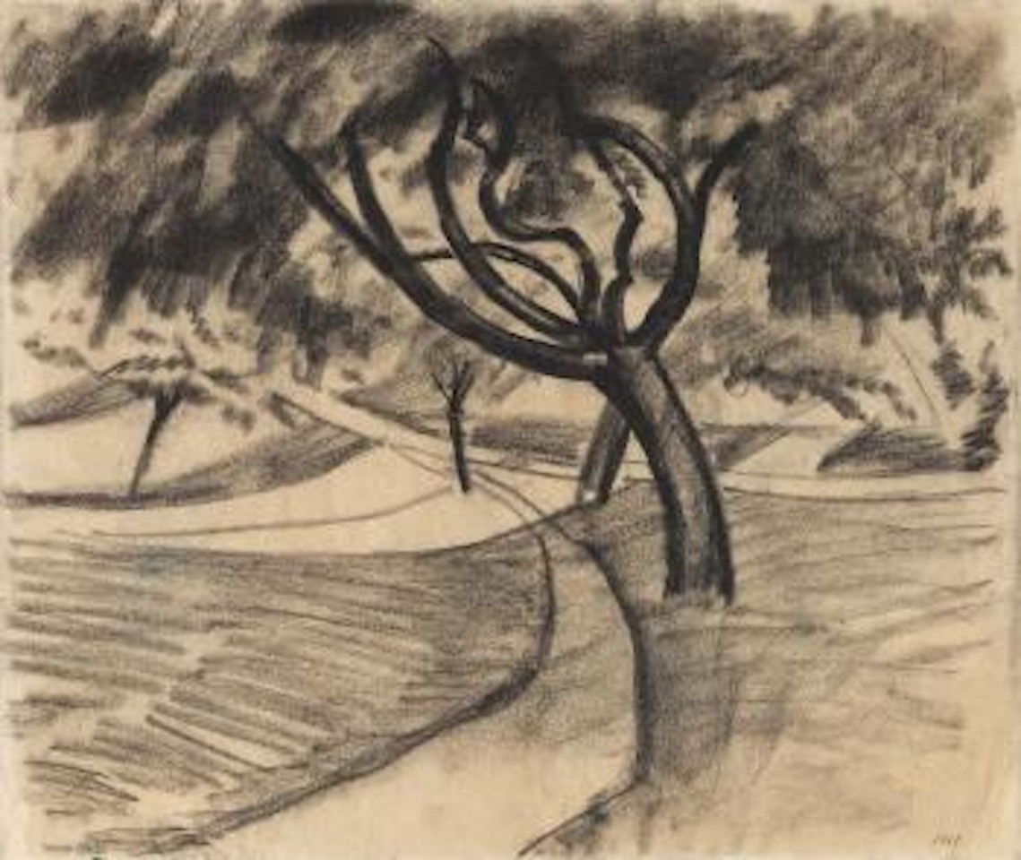 Baum und Felder by August Macke