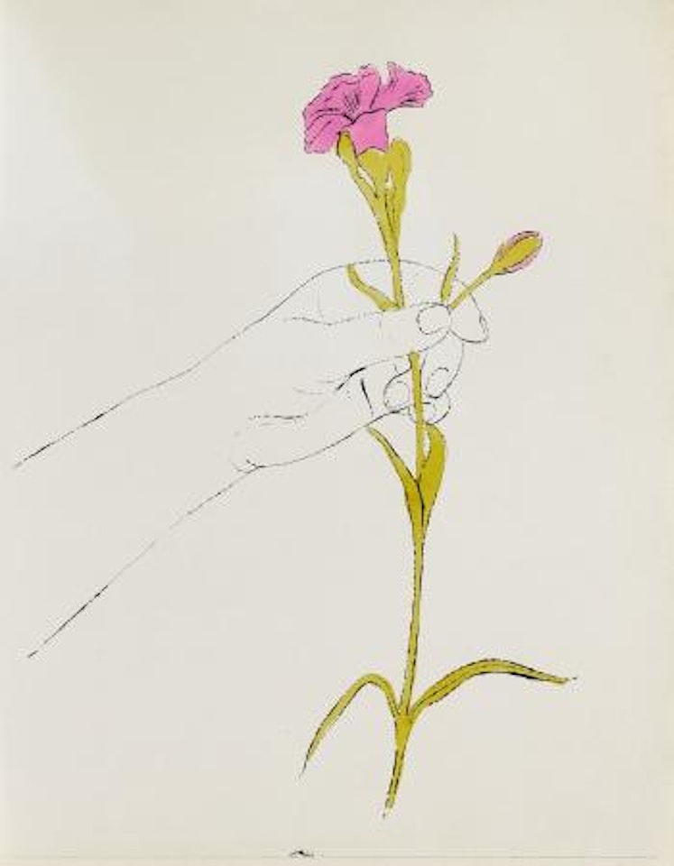 Hand with Flowers. Hand with Carnation by Andy Warhol