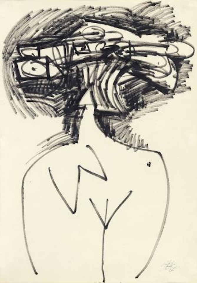 Untitled (Weibliche Figurenskizze) by Antonio Saura