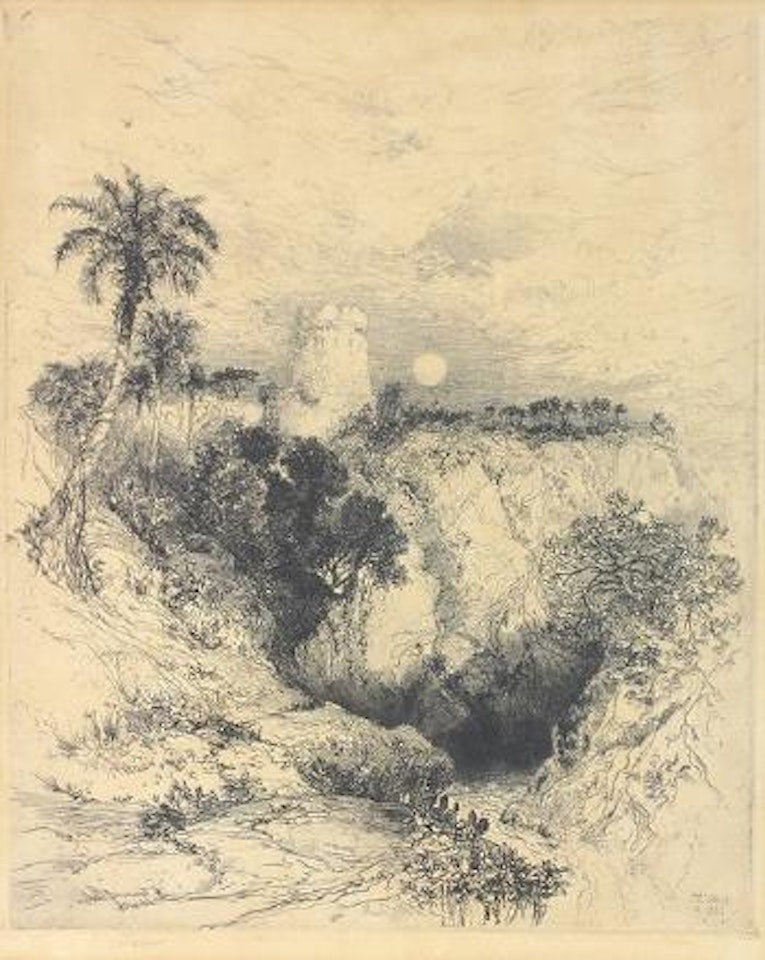 A Tower of Cortes Mexico by Thomas Moran