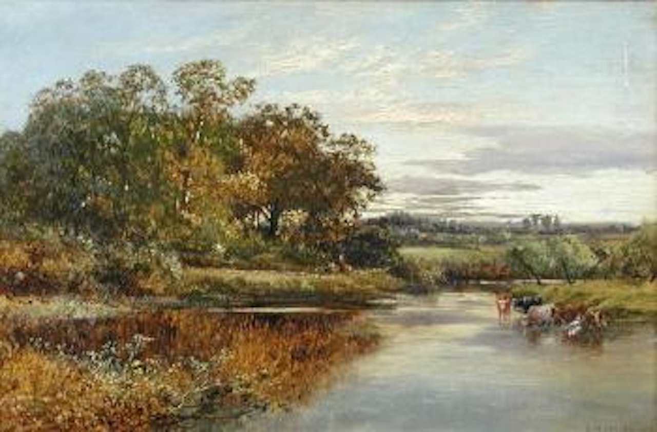 On the Avon, near Mayfair (?) Mill by Benjamin Williams Leader