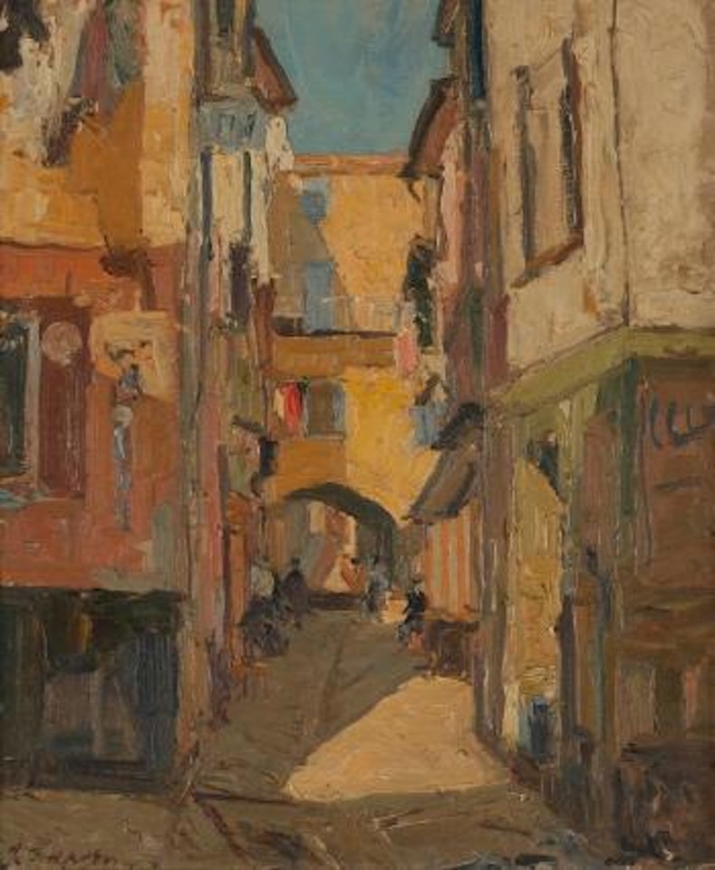 Ruelle animée by Georgij Aleksandrovic Lapschin
