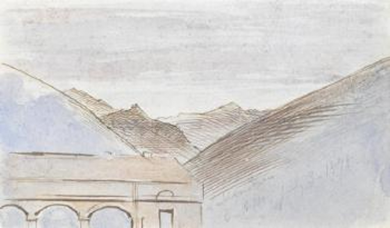 A view of Mendrisio, Switzerland by Edward Lear