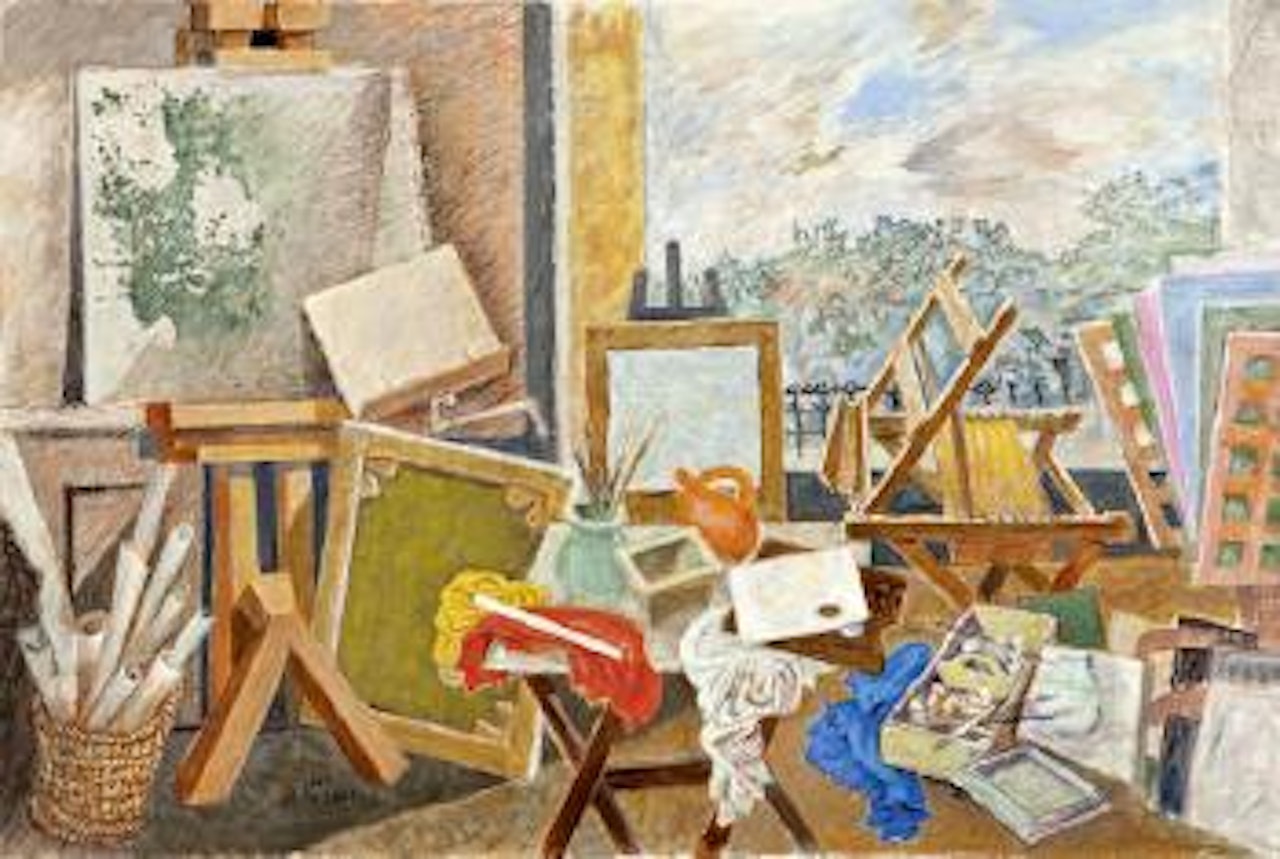 Artist's studio with large window by Nicolas Ghika
