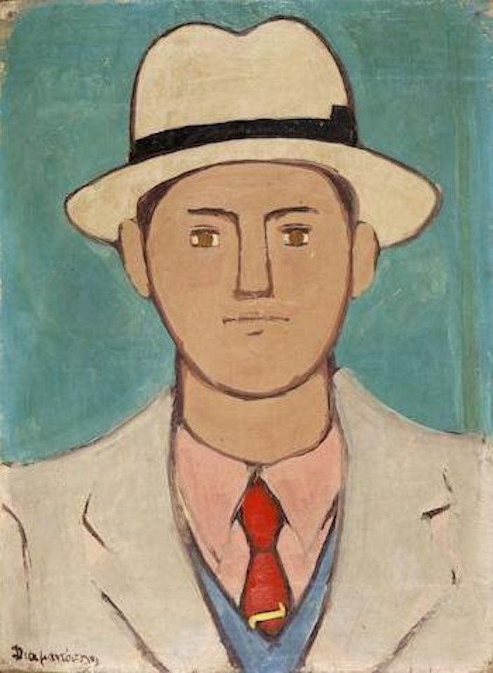 Man with Hat and Red Tie by Diamantis Diamandopoulos
