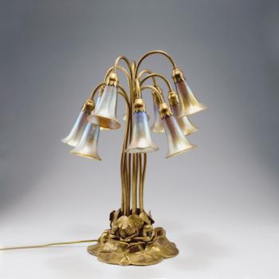 Ten-light 'Lily Pond' table light by Tiffany Studios