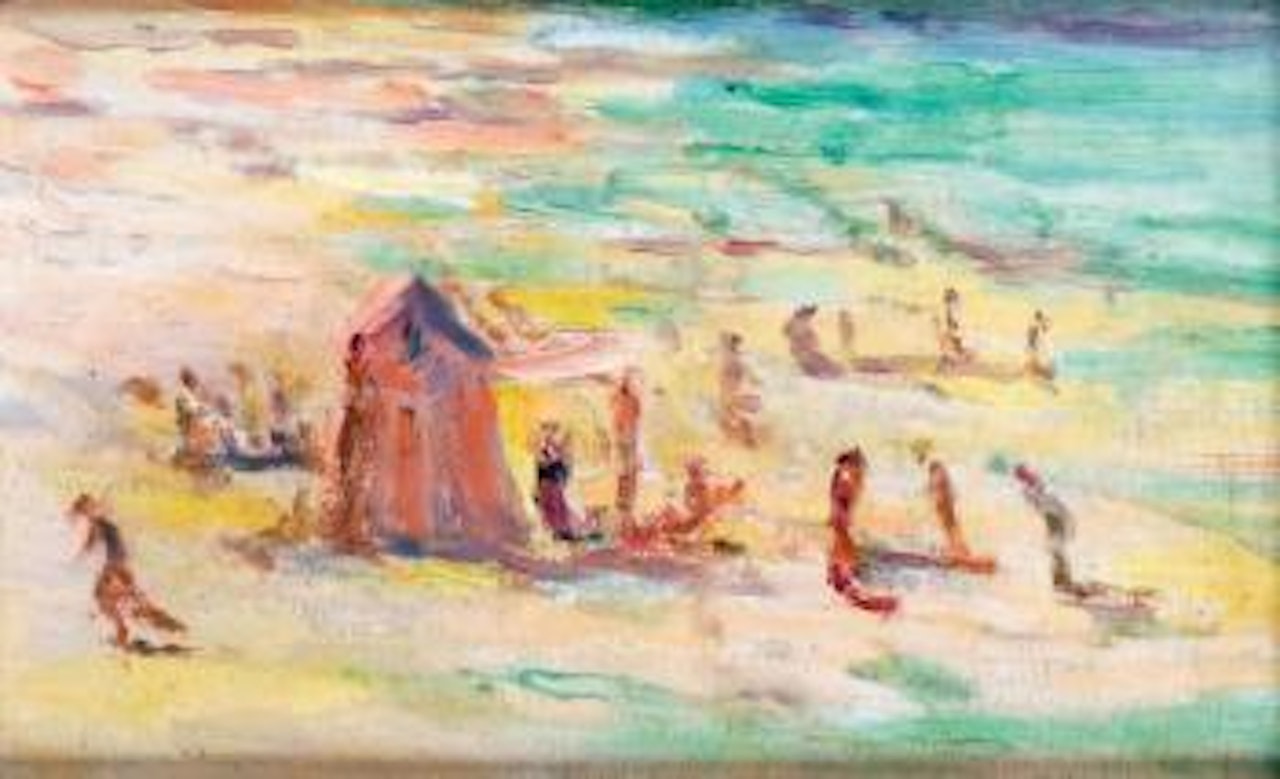 Plage animée à Paramé by Maximilien Luce