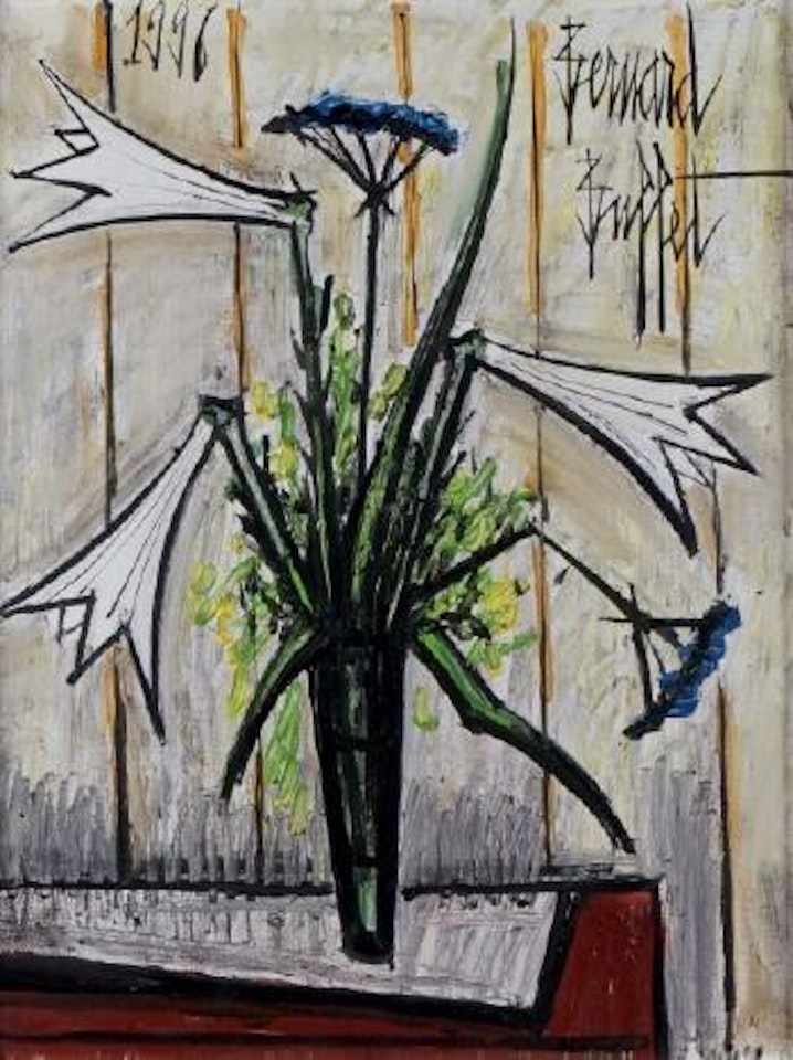 Vase de lys et aux ombelles by Bernard Buffet