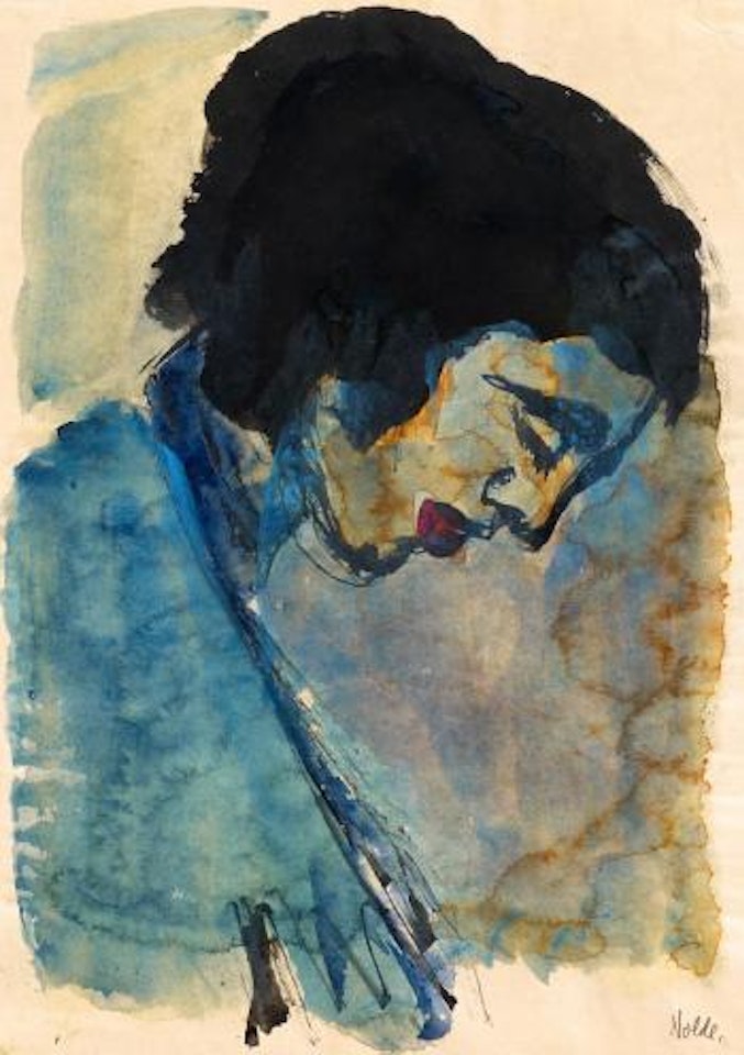 Head of a Woman (profile to the right) by Emil Nolde