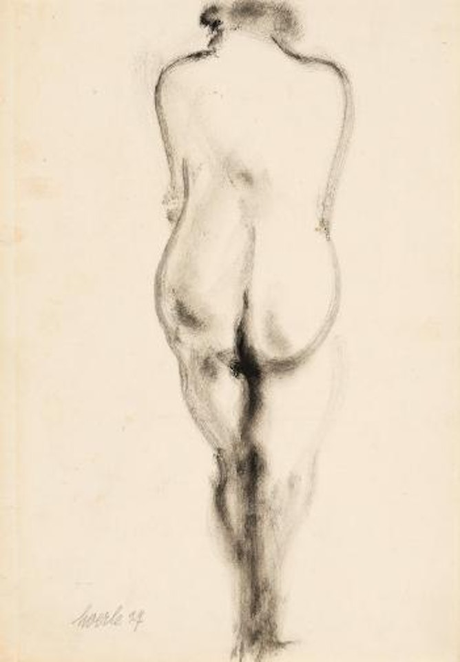 Akt, Rückenansicht by Heinrich Hoerle