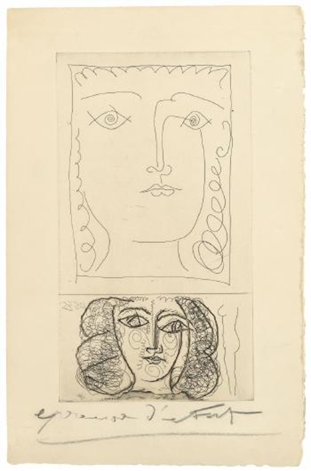 Deux TÃªtes de Femme de Face by Pablo Picasso