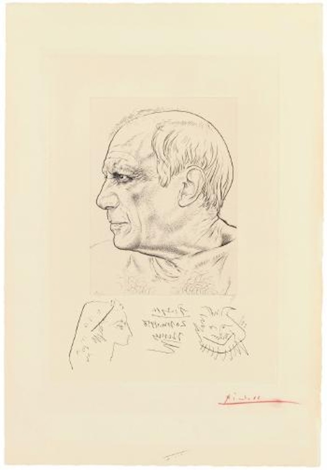 Remarque pour le portrait de Picasso par Lemagny by Pablo Picasso