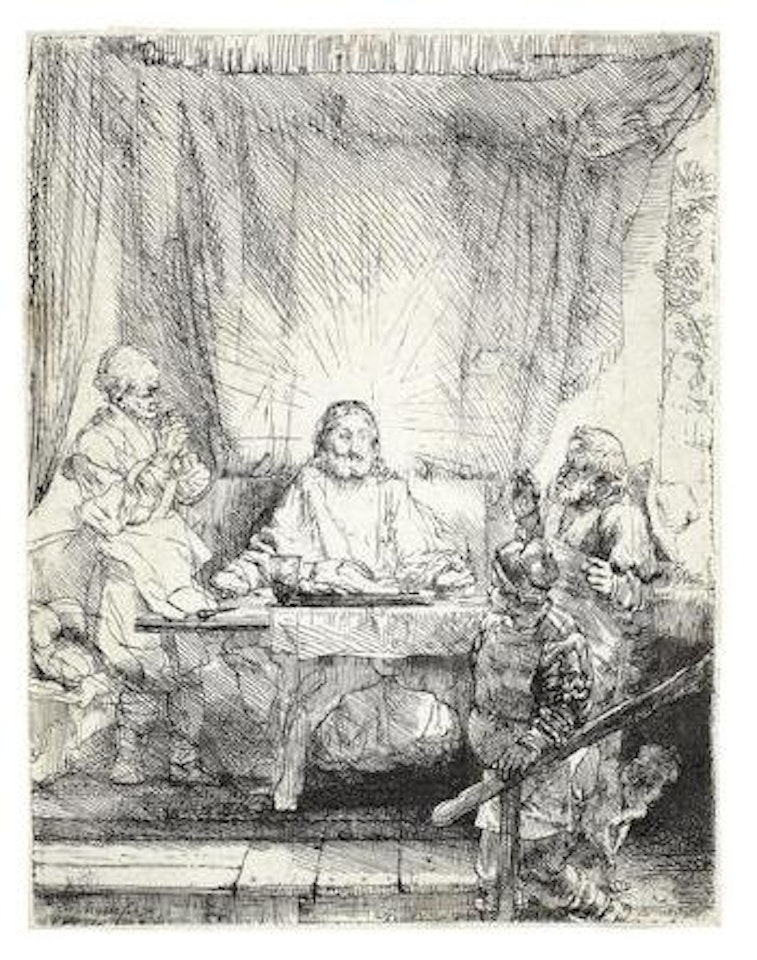 Christ at Emmaus: The Larger Plate (Bartsch 87; New Hollstein 283) by Attributed to Rembrandt Harmensz van Rijn