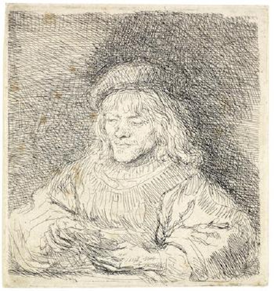 The Card Player (Bartsch 136; New Hollstein 193) by Attributed to Rembrandt Harmensz van Rijn