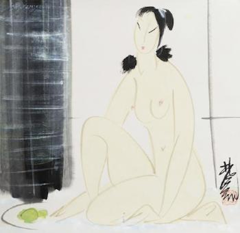 Female Nude by Lin Fengmian