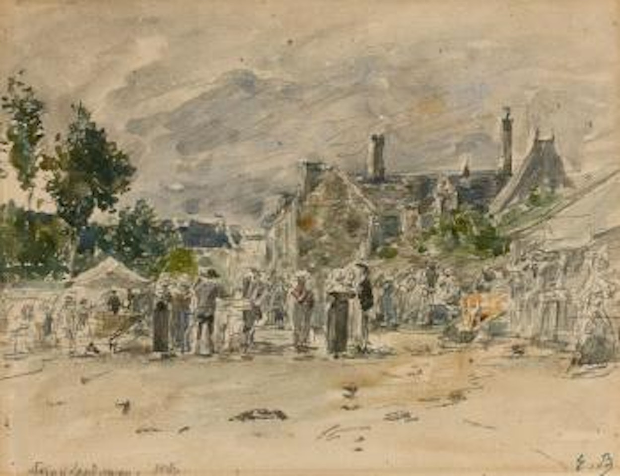 Juin à Landerneau, sortie by Eugène Boudin