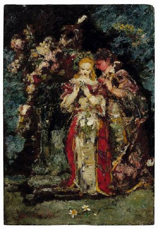 La conversation dans un parc by Adolphe Monticelli