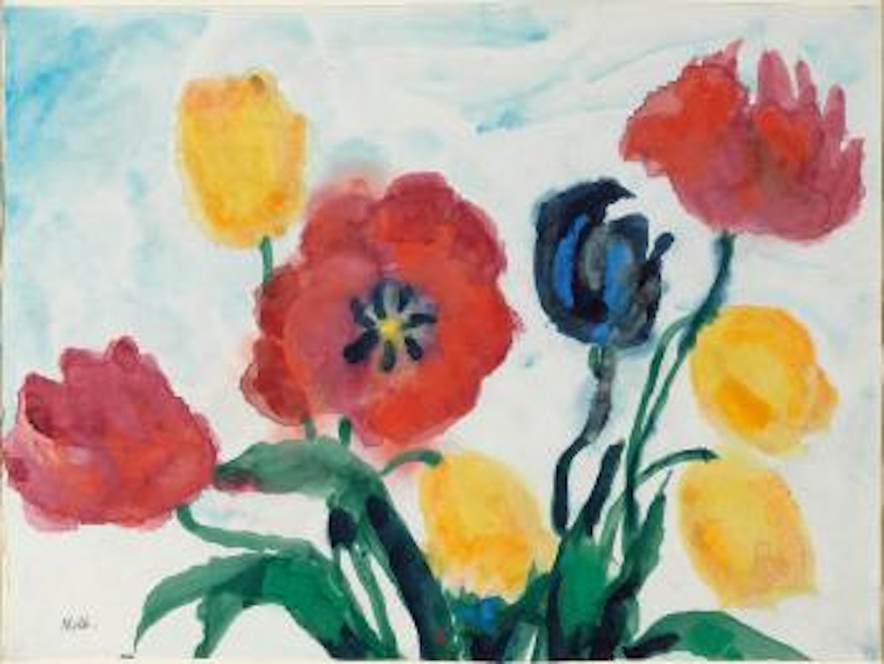 Tulpen (rot, gelb, blau) by Emil Nolde