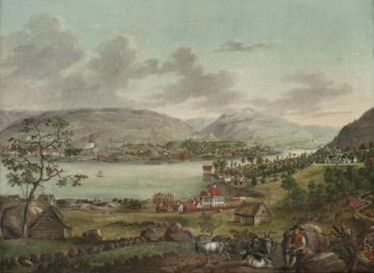Bergen sett fra Laksevåg by Johan Christian Clausen Dahl