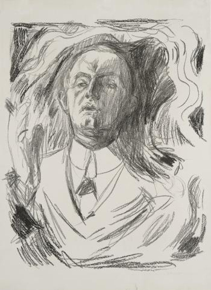 Selvportrett med sigar by Edvard Munch
