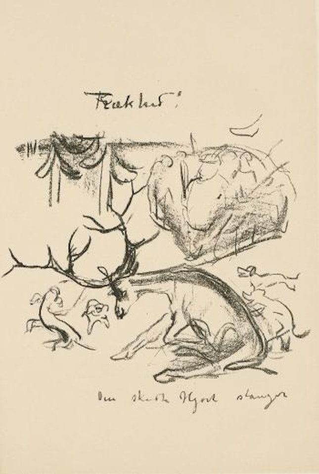 Karikatur: Den skutte hjort stanger! by Edvard Munch