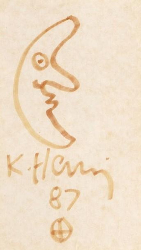Autograph avec lune by Keith Haring